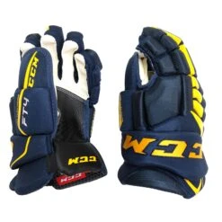 CCM Jetspeed FT4 Junior Hockey Gloves -PowerShot CCM Deals Store ccm gloves ccm jetspeed ft4 junior hockey gloves navy gold 10 29576729428034